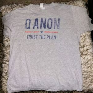 Q Anon T-shirt Gray Short Sleeve 2XL Port & Company 90% Cotton/10% Polyester